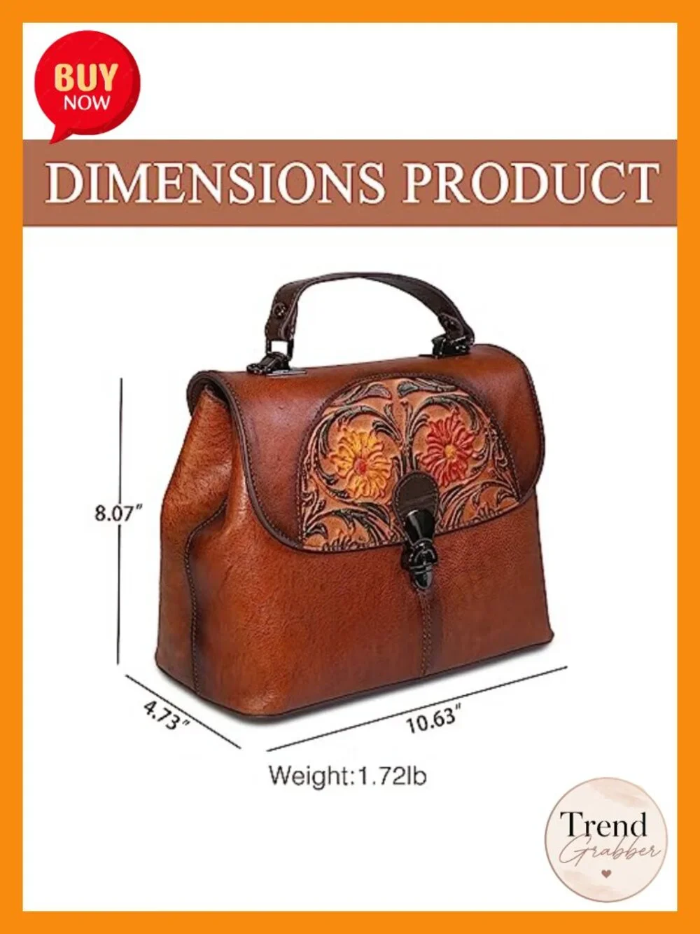 Genuine Leather Top Handle Satchel Handbag Handmade Embossed Crossbody Hobo